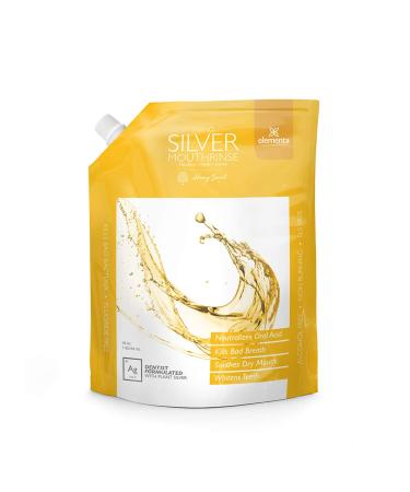 Elementa Silver Nano Silver Xylitol Mouth Wash Refill Pack | Mouth Rinse Oral Care 40 oz | Dentist Formulated Alcohol and Fluoride Free (Honey Sweet)