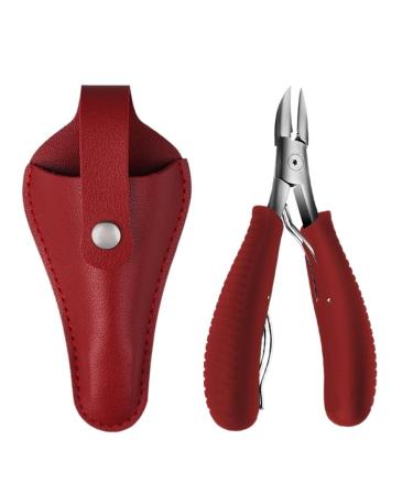 Toenail Clippers for Thick Ingrown Toenails Stainless Steel Nail Cutter Professional Manicure Accessories Tools (Color : Red)