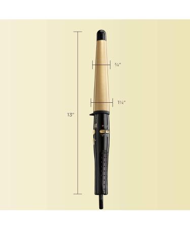 INFINITIPRO BY CONAIR Ultra-High Heat Tourmaline Ceramic Curling Wand - 1 1/4" to 3/4" Dual Size for Perfect Curls - Black - Fast International Shipping - Buy Online on GoSupps.com