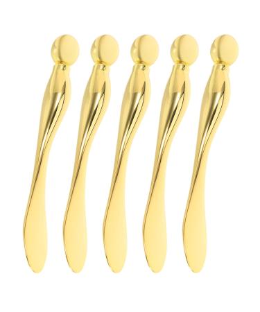 Lot de 5 B tonnets de Massage Yeux en Alliage de Zinc Dor Applicateur Cuill re pour Cr me Contour des Yeux Outil Portable pour Soin Facial et Massage au Bureau Voyage