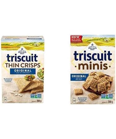 Triscuit Thin Crisps Crackers Original 200g/7.1 oz. with Triscuit Minis Original Crackers 200 g