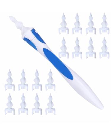 Airdminystion Earwax Removal-Spiral Ear Wax Removal Tool Reusable Earwax Removal Kit Safe Ear Cleaner with 16 Pcs Soft and Flexible Replaceme