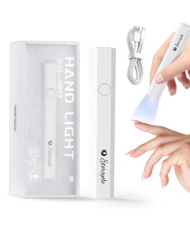 Etercycle UV LED Nail Lamp  Handheld Portable Mini Nail Dryer 8S Fast Curing for Color Gel  Quick Dry Nail Art Curing Gel Polish Nail Glue USB Flashlight for Home DIY Manicure Salon White