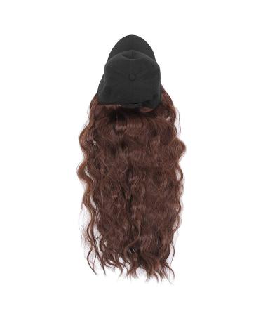 Light Brown Baseball Cap Wig with Long Corrugated Hair - Adjustable Fashion Hat for Women & Girls - Buy Online on GoSupps.com