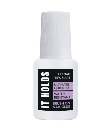 Brush On Nail Glue for Press On Nails, Extra Strong Nail Glue for Acrylic Nails, Waterproof Nail Glue for Fake Nails Long Lasting Nail Bond, Professional Nail Glue for Nail Tips (8ml)