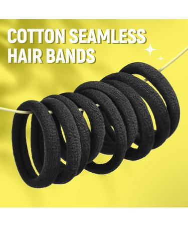 TsMADDTs Black Hair Ties Set for Women & Girls - 30 Cotton Seamless Elastic Bands, 500 Mini Rubber Bands, 2 Hair Loop Tools, 1 Comb - Buy Online on GoSupps.com