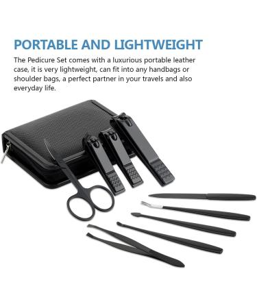 Adulahi 9-in-1 Stainless Steel Manicure Set with Leather Travel Case - Professional Nail Clippers and Grooming Kit for Men/Women - 9 PCS - Buy Online on GoSupps.com