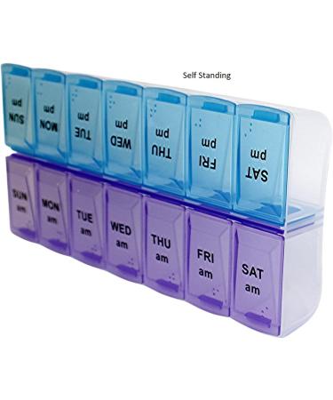 2 Pack Weekly 7 Day Pill Organizer | BPA Free AM PM Pill Box for Easy Medication Management - Buy Online on GoSupps.com