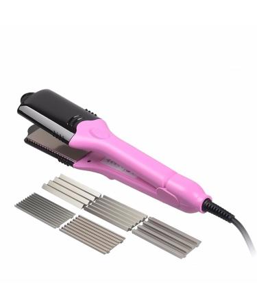 JINDIN 4 in 1 Hair Crimper Waver Iron Straightener Flat Iron Corrugated Crimping Iron for Volume 4 in 1 Interchangeable Titanium Plates Hair Straightener and Curling Iron Styling Tools