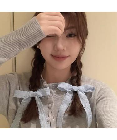 Limtula 1pc/1pair Bowknot Hair Clip Elegant Long Lace Bowknot Spring Hair Clip for Girl Photography Ponytail Styling Tiaras - Buy Online on GoSupps.com