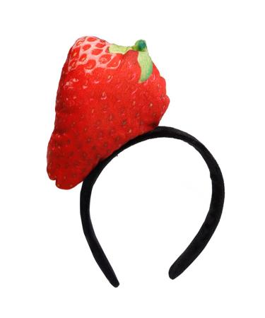 amangul Fruit Vegetable Headband Funny Headpiece Hair Hoop for Beaches Theme Party for Women Girls Halloween Hair Accessories(Strawberry)