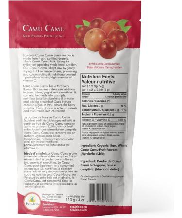Ecoideas Organic Raw Camu Camu Berry Powder 113g - Buy Online on GoSupps.com