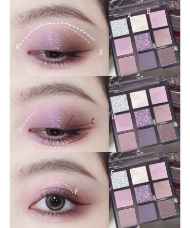 New Smoke Purple 9 Colors Eyeshadow Palette - Waterproof Matte & Pearlescent Grey Purple Makeup - Korean Beauty Essentials - Buy Online on GoSupps.com