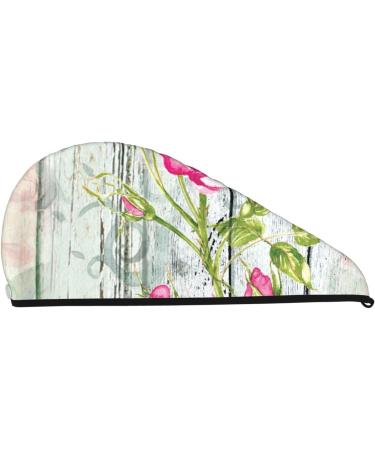 Microfiber Hair Drying Cap | Vintage Floral Towel Wrap for Quick Drying | Soft & Absorbent Hair Towel for Curly Long & Thick Hair - Buy Online on GoSupps.com