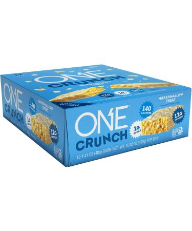 One Protein Bars - Crunch Marshmallow Treat | Gluten Free, 12g Protein, 1g Sugar | Healthy Snack (12 Count) - Buy Online on GoSupps.com