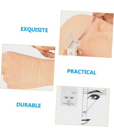 Angoily Makeup Tools Eyebrow Measuring Tool Eyebrow Drawing Line Tool Wire Box Advanced 4.6x1.8x7.5cm White - Buy Online on GoSupps.com