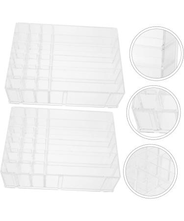 Housoutil 2pcs Transparent Desktop Simple Detachable Holder Items Durable Cosmetic Dressing Multi-Grid Table - Buy Online on GoSupps.com