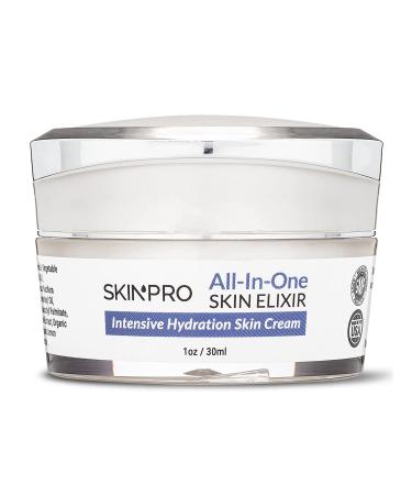 SkinPro All-in-One Skin Elixir - Hydrating Face Cream Deep Moisturizer Face Cream Hydrating Face Moisturizer for Dry Skin Types Rich Facial Moisturizer Non-Greasy Face Cream for Women/Men 30 ml