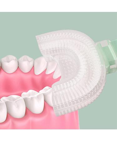 U-Shaped Toothbrush Kids Food Grade Soft Silicone Brush Head for Kids Age 2-6 360 Oral Teeth Cleaning Design and Children - Baby Toothbrush - U Shaped Toothbrush Kids Green - Buy Online on GoSupps.com