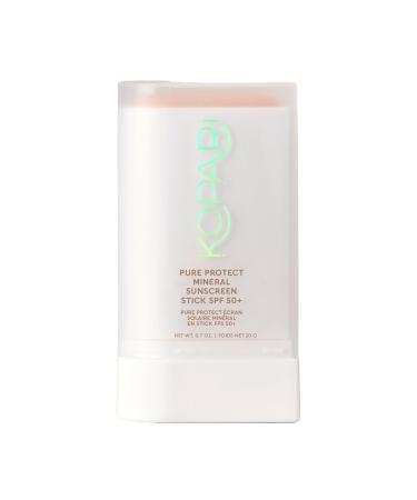 Kopari PURE PROTECT 100% Mineral Sunscreen Stick SPF 50+ Clear Zinc Oxide Face and Body Sunscreen with Hydrating Argan Oil Shea Butter Sheer Finish Ultra-Portable for Easy Reapplication