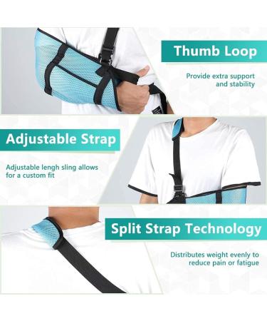 Kids Arm Sling Shoulder Support - Adjustable Immobilizer with Storage - Breathable & Lightweight - Blue for Injury Recovery & Stabilization - Buy Online on GoSupps.com