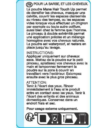 Mane Retouche de cheveux pour dissimuler les racines couvrir les taches chauves remplir la barbe et les lignes de cheveux fines (noir) - Buy Online on GoSupps.com