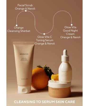 AROMATICA Glow Vita Goodnight Cream - Anti-Aging Night Moisturizer with Vitamin C & 5% Niacinamide for Face & Neck 3.1fl oz/90g - International Shipping Available - Buy Online on GoSupps.com