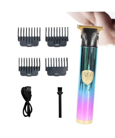 Vintage T9 Cordless | Rechargeable Embossed Beard Trimmer for Men - Cordless T-Blade Hair Trimmer for Mustaches Nose Hair Grooming with 4 Guide Comb Fovolat Green Purple