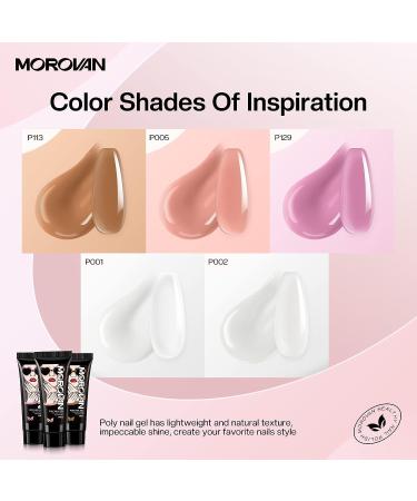 Morovan Poly Gel Nail Kit with Drill and Lamp - Complete Professional Set for Nail Art Extension - 48W Light Included - A1-Clear White Pink - Buy Online on GoSupps.com