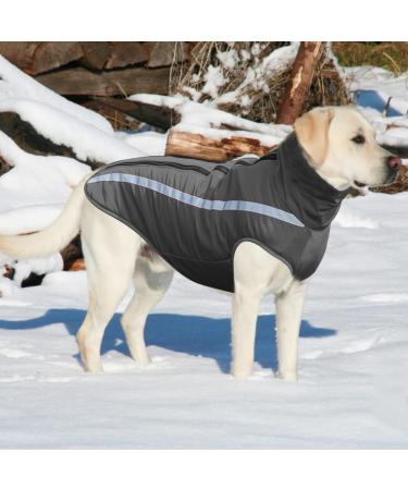 FEimaX Waterproof Dog Coat with Reflective Design - Warm Winter Jacket for Large Dogs - Grey - Buy Online on GoSupps.com