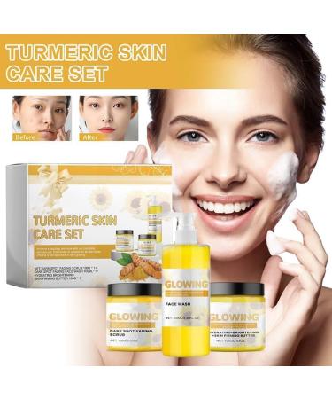 GeRRiT 3 In 1 Turmeric Glow Combo Skincare Set Turmeric Glow Face Wash Turmeric Scrub Turmeric Firming Moisturizing Cream Hydration Glowing Skin Set Skincare Gift Set for Women - Buy Online on GoSupps.com