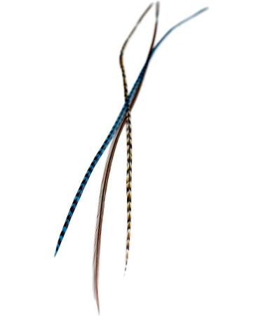 Blue Auburn Real Feather Hair Extensions: Set of 3 Feathers - Buy Online on GoSupps.com
