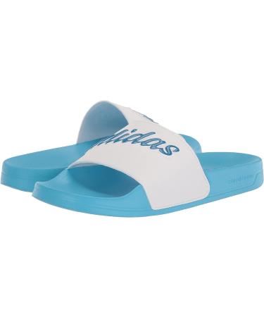 adidas Women's Adilette Slides Sandal 9 - White/Blue Rush Met/Sky Rush - Buy Online on GoSupps.com