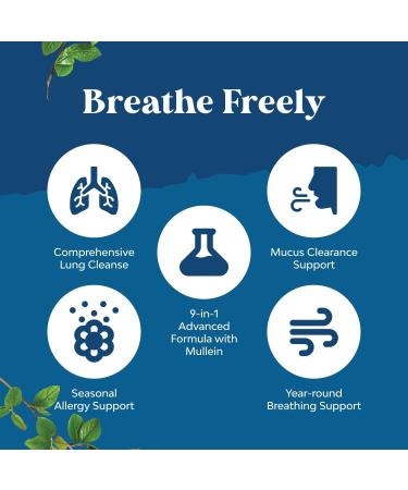 Lung Detox Mullein Leaf Capsules | Purifying Respiratory Supplement with NAC Quercetin & Cordyceps | Sinus Immunity & Breathing Support | 30 Count - Buy Online on GoSupps.com