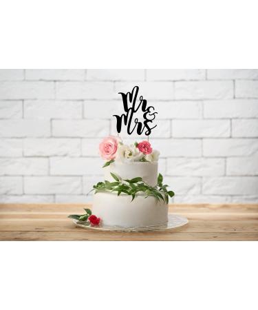 Cake Topper Mr & Mrs 25.5 cm x 1 Piece Cake Decoration Cake Topper Cake Topper Wedding Black - Buy Online on GoSupps.com