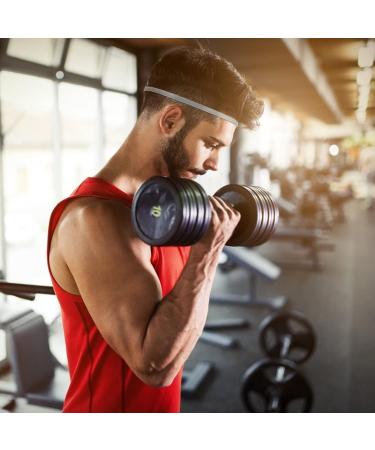 Molain Elastic Non-Slip Sports Headband - 4 Pack Athletic Silicone Grip Hair Bands for Football & Exercise - Black & Gray - Buy Online on GoSupps.com