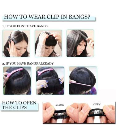One Piece Bangs Clip in Front Fringe Clip on Hair Bang Extensions Synthetic Hairpieces with Temples #Silver Grey - Buy Online on GoSupps.com