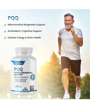 PQQ Max 20mg 120 Capsules - Natural Energy Booster | Promotes Mitochondrial Biogenesis | Plant Extract Supplement - Buy Online on GoSupps.com