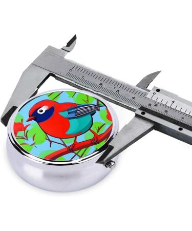 Colorful Birds Round Pill Box - 3 Compartment Travel Organizer | Portable Pill Holder for Easy Travel - Buy Online on GoSupps.com