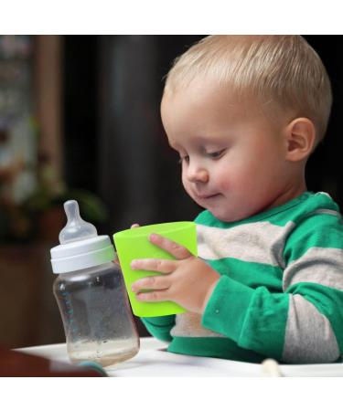 MORLIKE LIVING 100% Silicone Baby Cups - 2 Pack Green | Infant First Stage Training | Easy Grip Handle | 6 Months - Buy Online on GoSupps.com