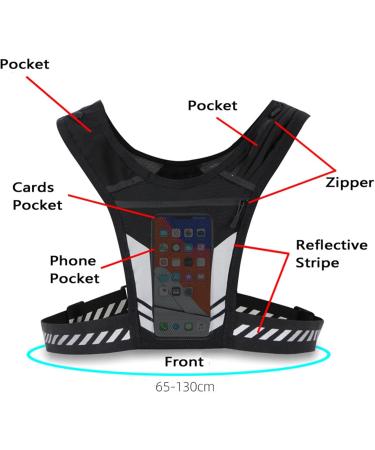 Reflective Running Vest with Phone Holder | Unisex Running Gym & Cycling Gear - Buy Online on GoSupps.com