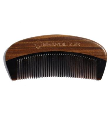 Beardilizer Beard Comb - 100% Natural Black Ox Buffalo Horn & Sandalwood Handle