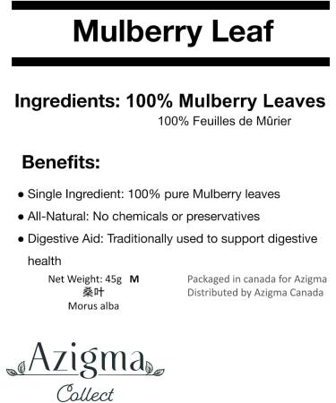Dried Mulberry Leaf ( ) Morus Alba Loose Mulberry Leaf Tea Traditional Chinese Tea Ingredient Natural Mulberry Leaves for Brewing 45g - Buy Online on GoSupps.com