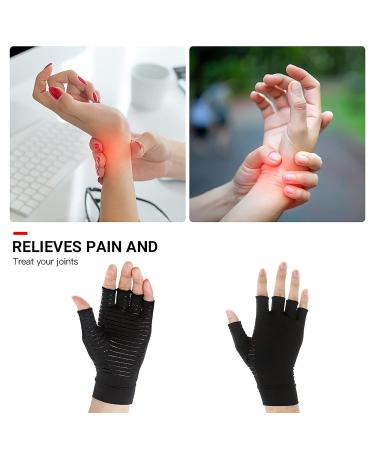 Copper Arthritis Gloves for Pain Relief - Fingerless Glove for Arthritis, Carpal Tunnel, Tendonitis - Men & Women Medium - Buy Online on GoSupps.com