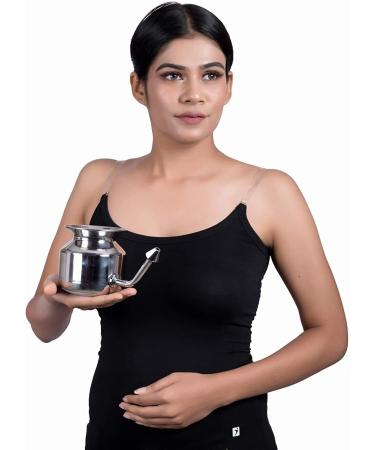 304 Grade Stainless Steel Ayurvedic Jal Neti Pot for Sinus Congestion and Nasal Cleansing - Buy Online on GoSupps.com