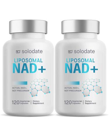 solodate Liposomal NAD+ Supplement, True NAD+ 500mg with TMG 250mg Per Serving for Max Absorption, Nicotinamide Riboside Alternative for Cellular Energy Metabolism & Healthy Aging - 240 Capsules