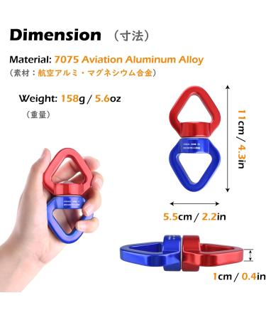 TRIWONDER 30kN Rotator Swing Spinner - Premium Climbing Carabiner for Hammocks | Safe Durable & Versatile - Red & Blue - Buy Online on GoSupps.com