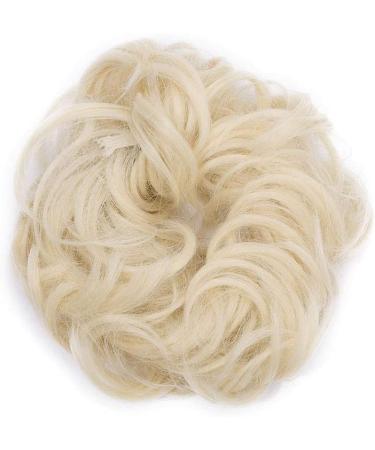 Women Messy Hair Scrunchy Scrunchie Bun Up Do Hair Piece Hair Ribbon Ponytail Hair Extensions Wavy Messy Bleach Blonde - Buy Online on GoSupps.com