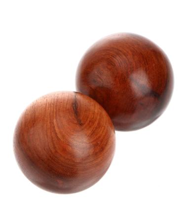 Homsfou massage roller 2st handball massage wood around handball balls baoding stress balls hand massager made of wood massage balls for exercises roll fitness massage accessories round wood
