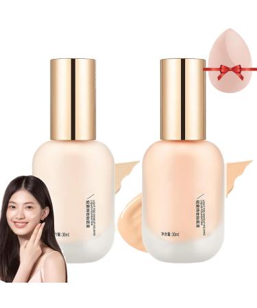 Maquillaje Bodo Uodo Liquid Foundation Wodo Moisturizing Foundation Vodo Foundation Bodo Makeup Light And Long-Lasting Coverage Hydrating Waterproof Long Lasting Foundation (2PC-Mix 30ml) 30 ml (Pack of 1) 2pc-mix